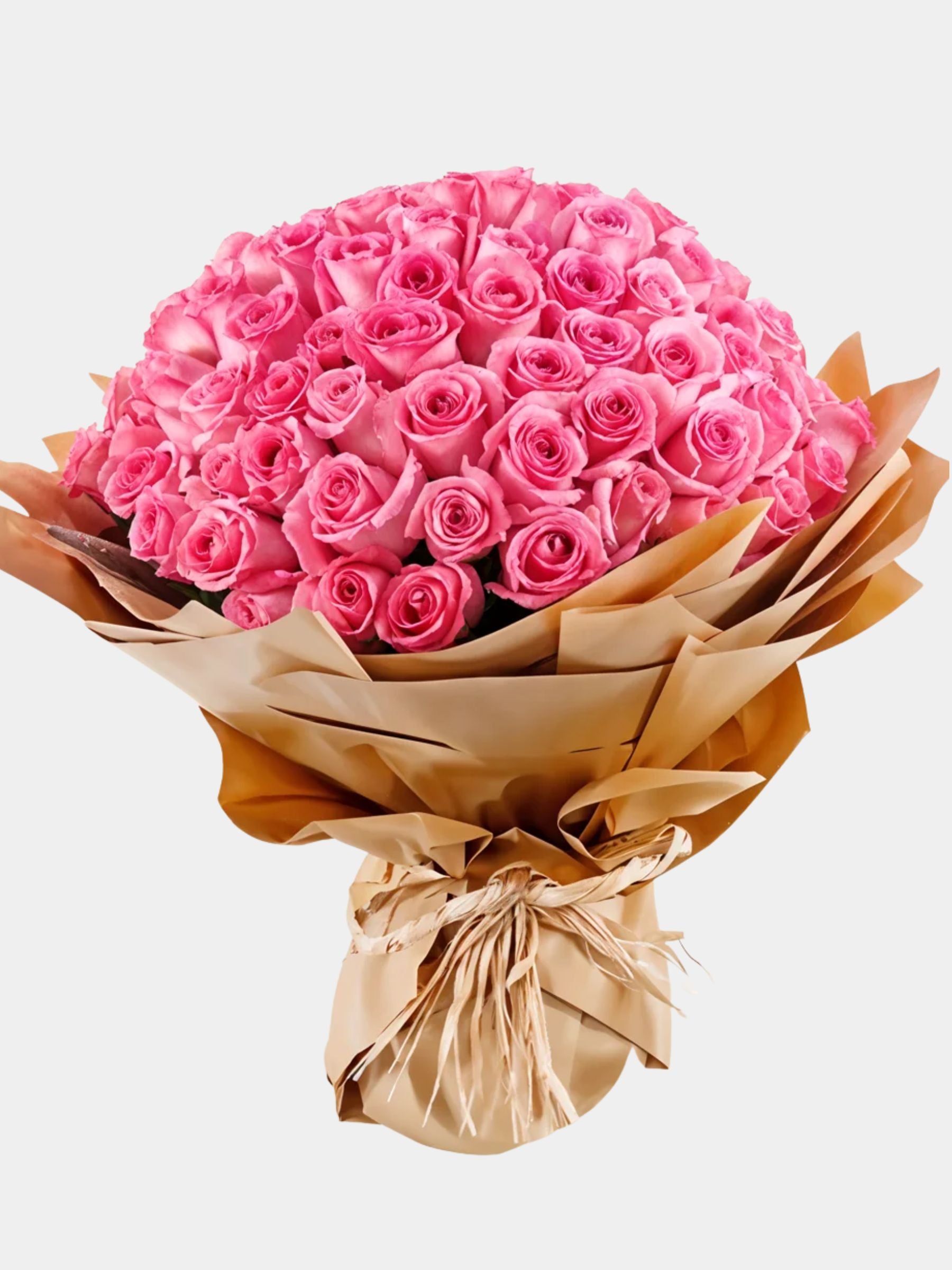 100 Pink Roses Bouquet