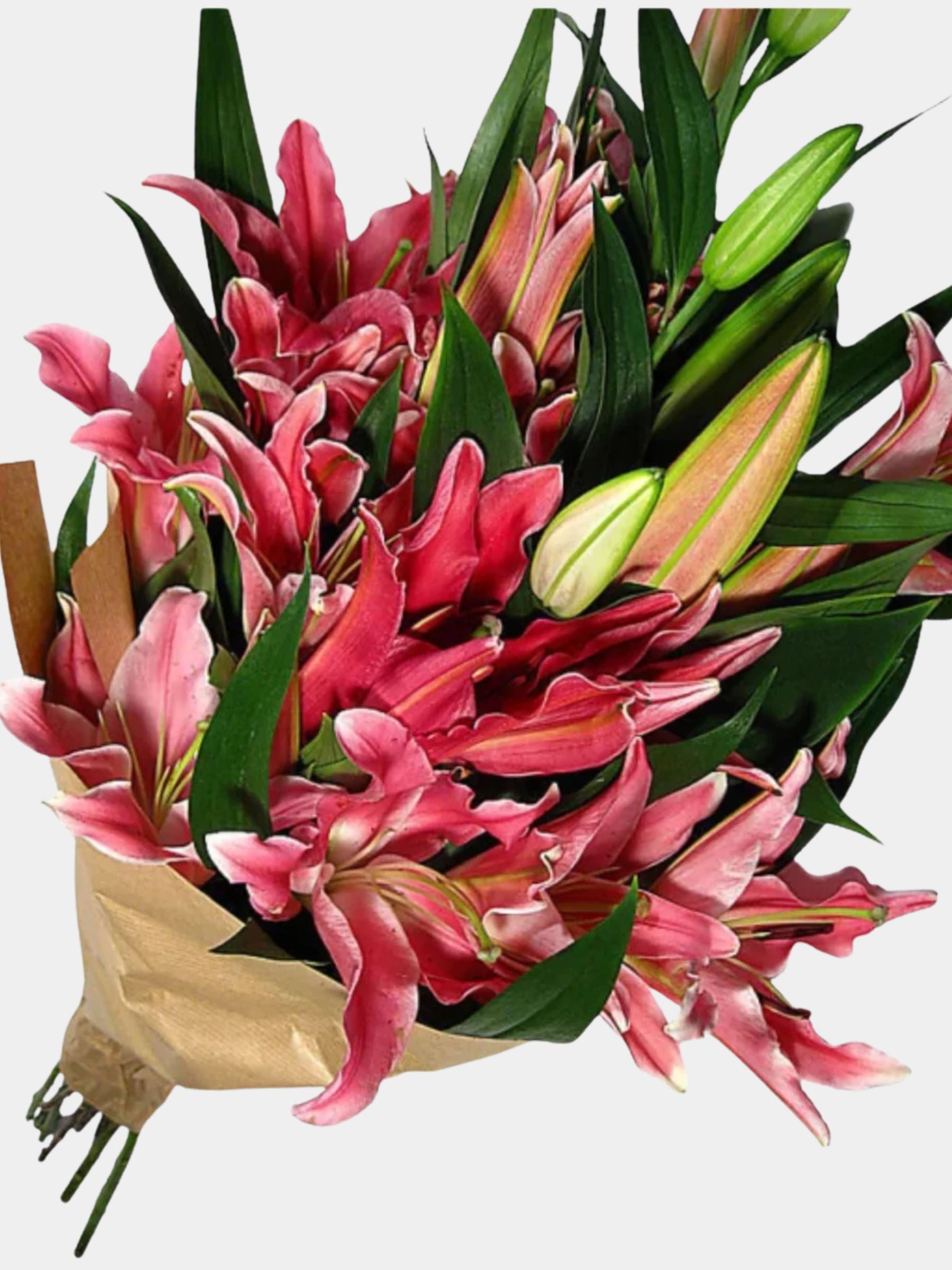 Bouquet of 10 Pink Oriental Lily
