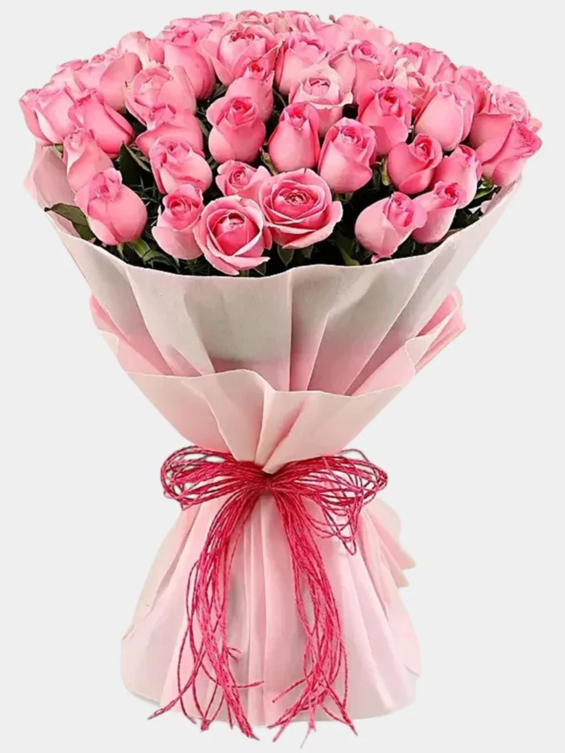 Charming 50 Pink Roses Bouquet