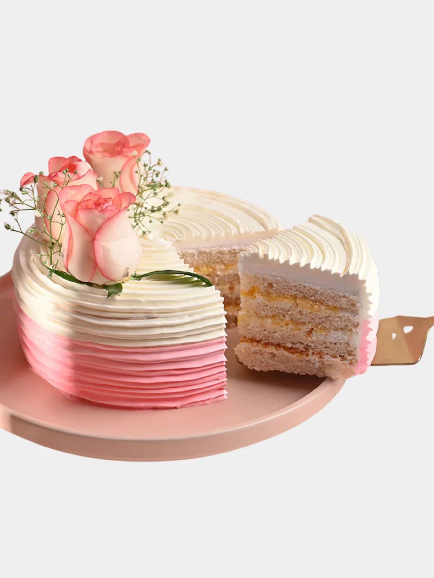 Flavorful Rose Adorned Cake