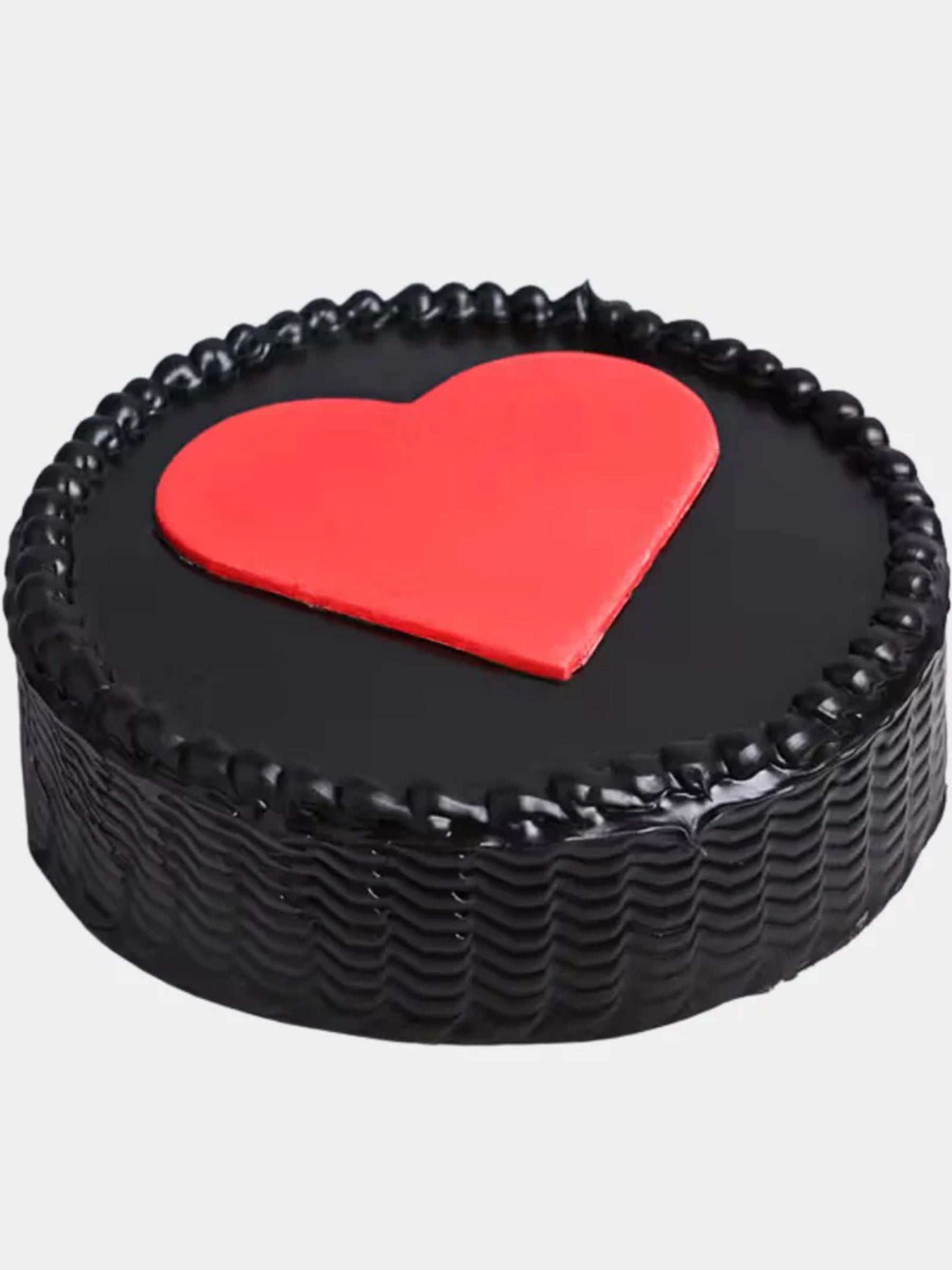 Red Roses and Red Heart Cake