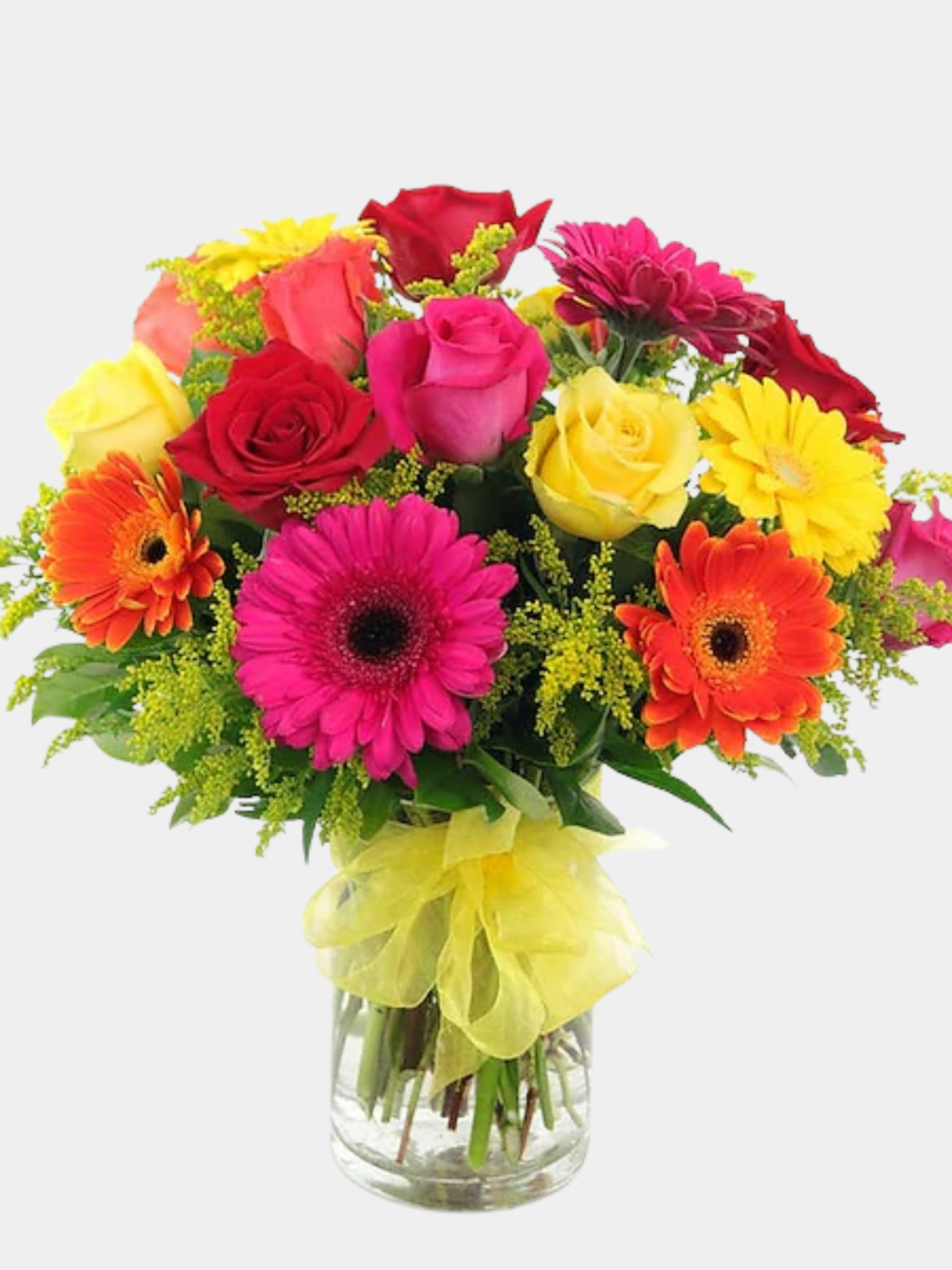 Roses and Gerbera Daisies