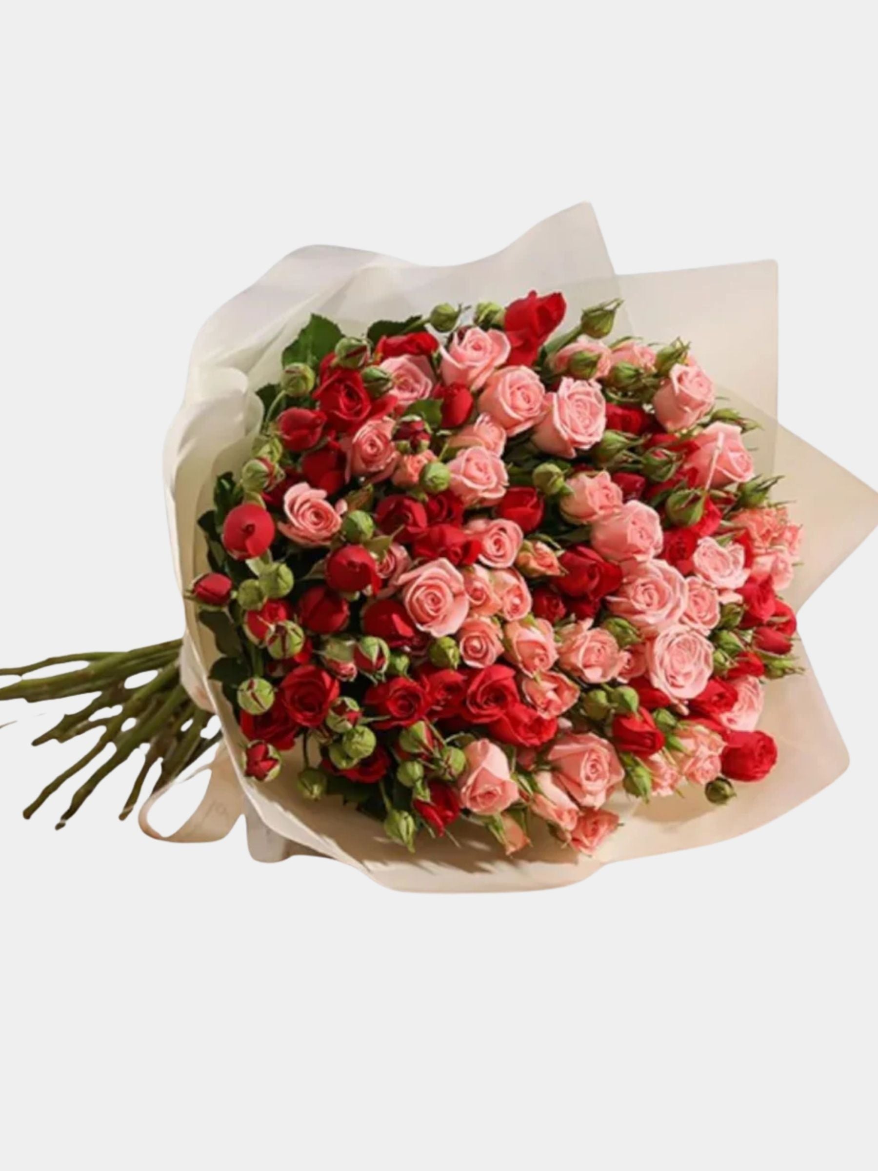 Sweet Serenity – Baby Red & Pink Rose Flower Bouquet