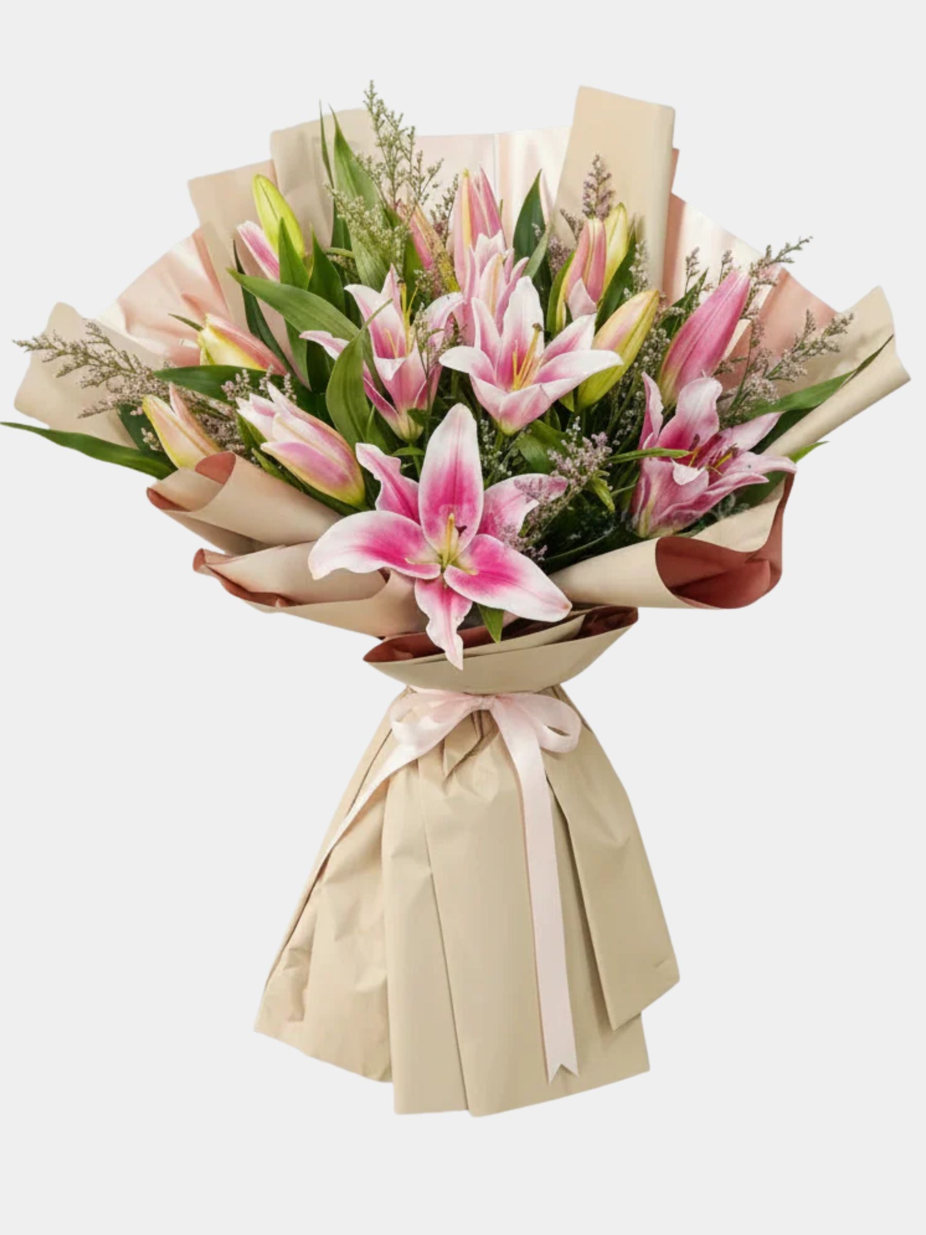 10 Pink Lily Bouquet