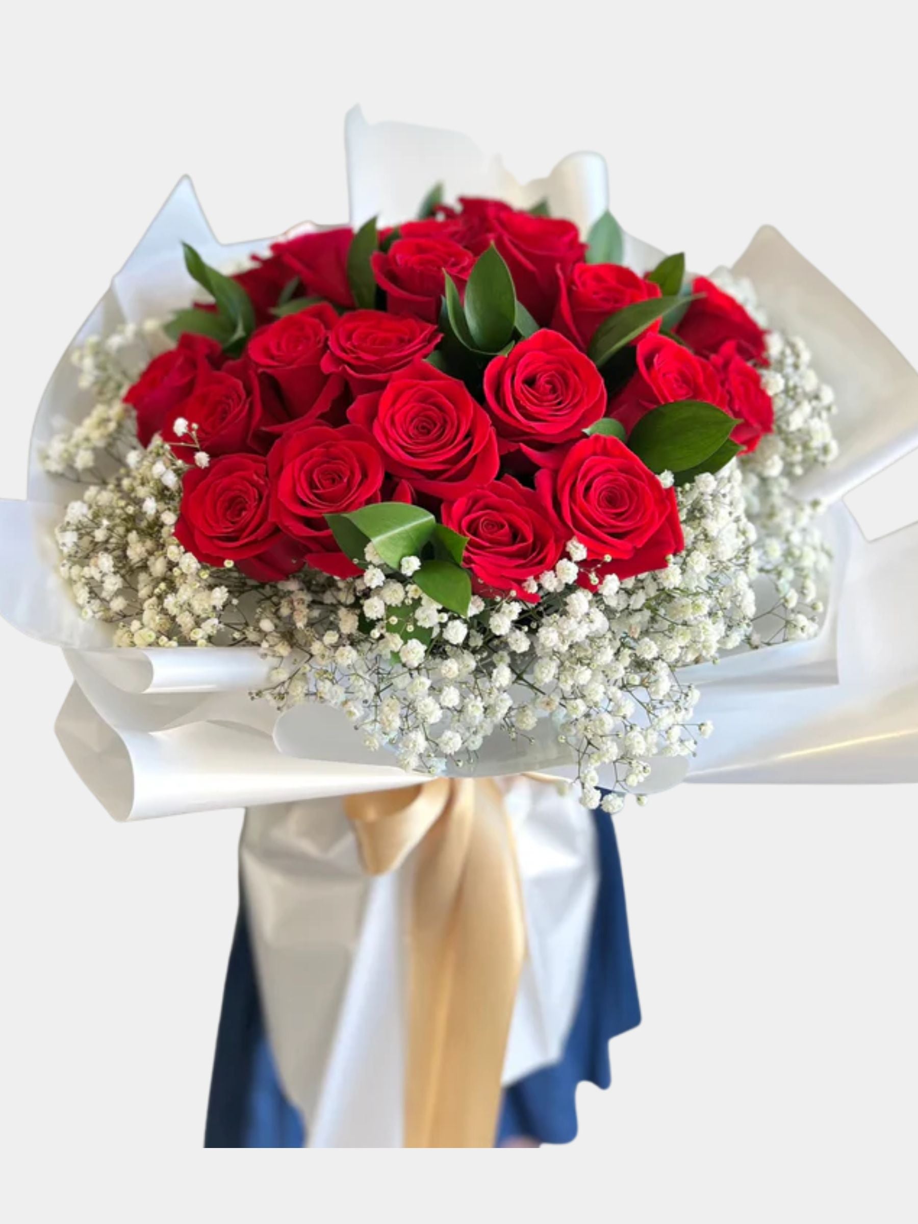 25 Roses With Baby’s Breath