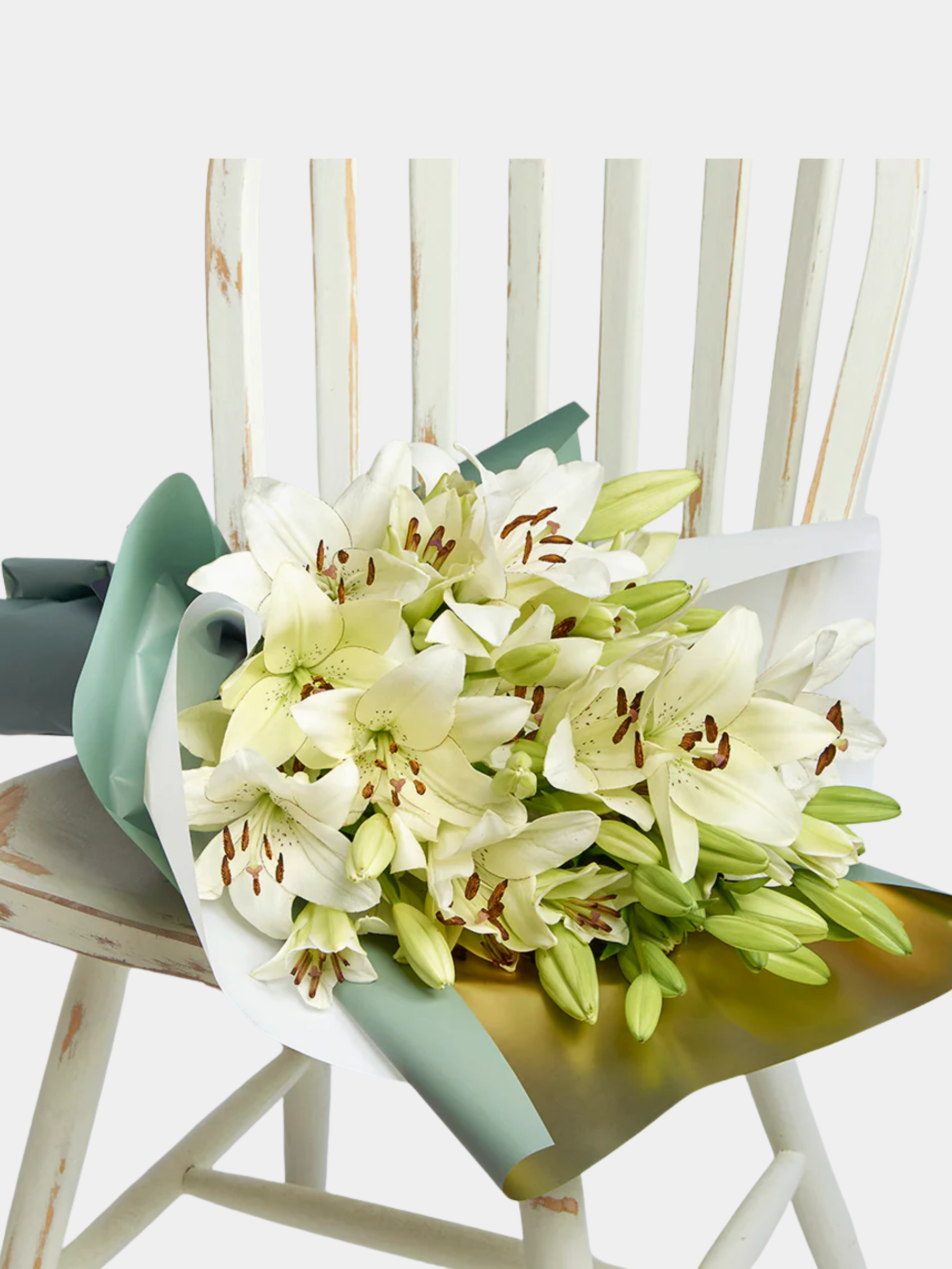 Crisp Snow Lily Bouquet