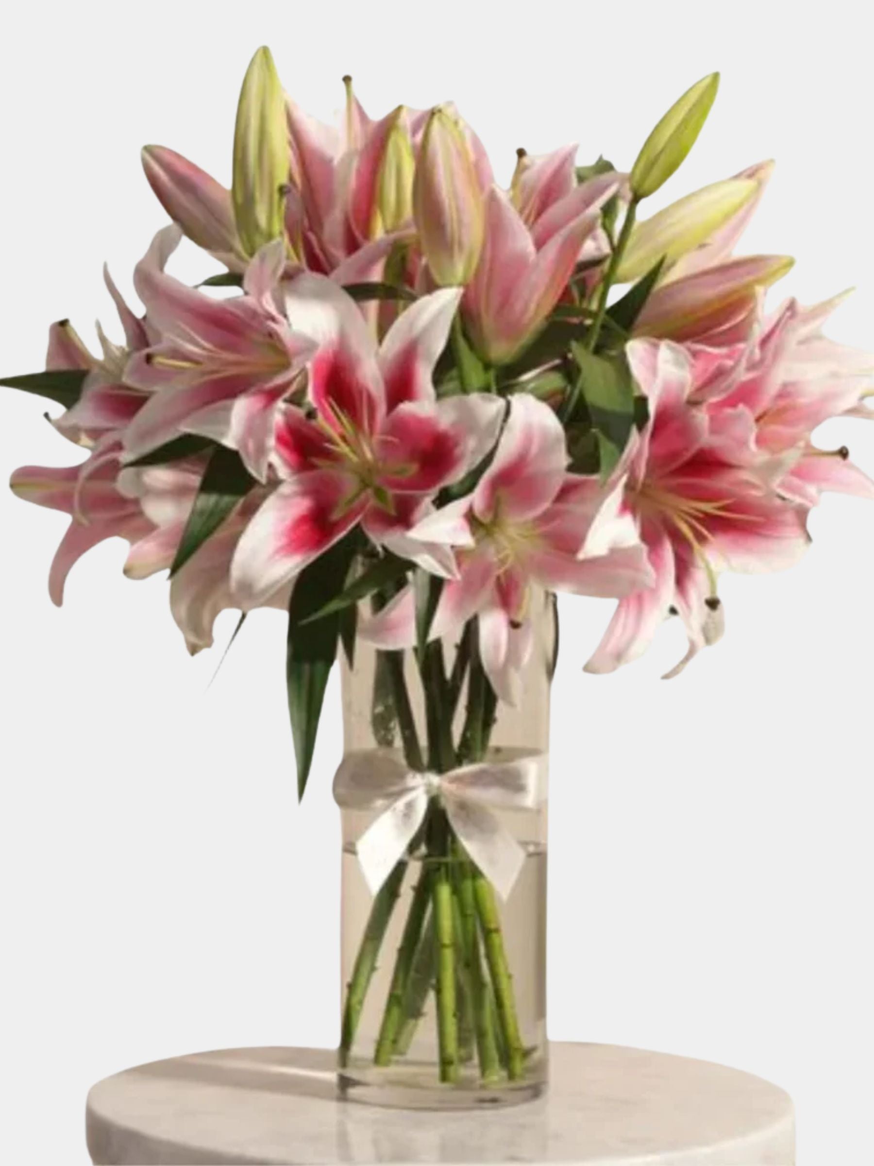 Elegant Pink Lily Vase