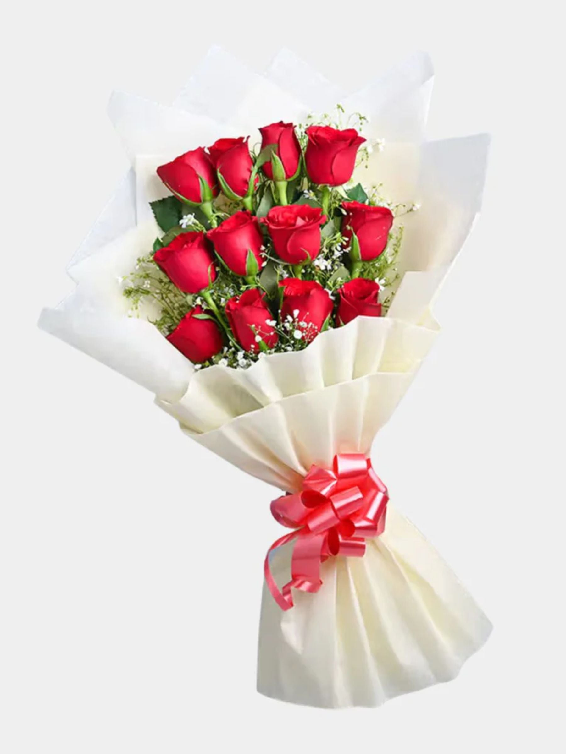 Red Roses and Red Heart Cake