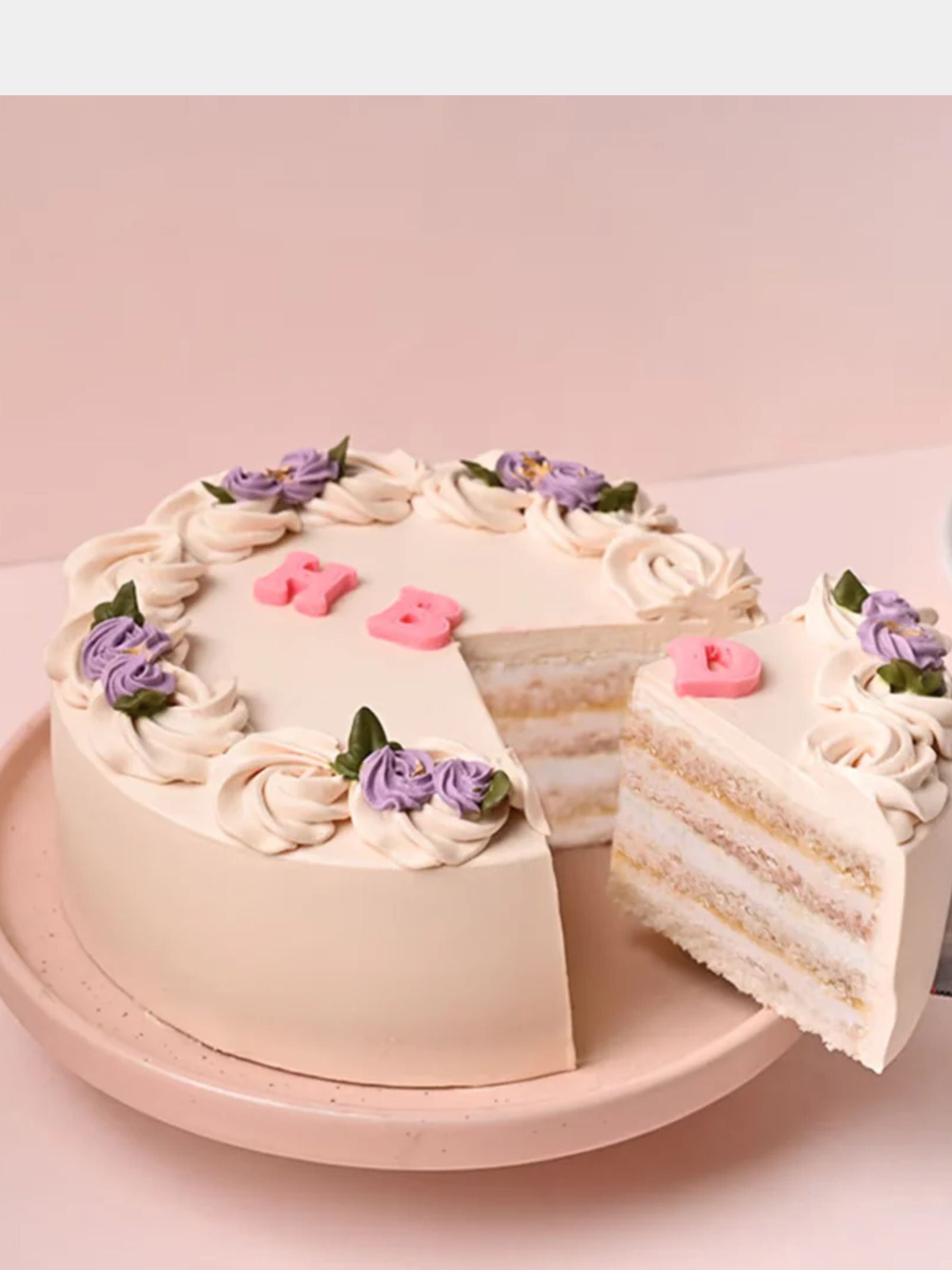 Vanilla Florets Birthday Cake